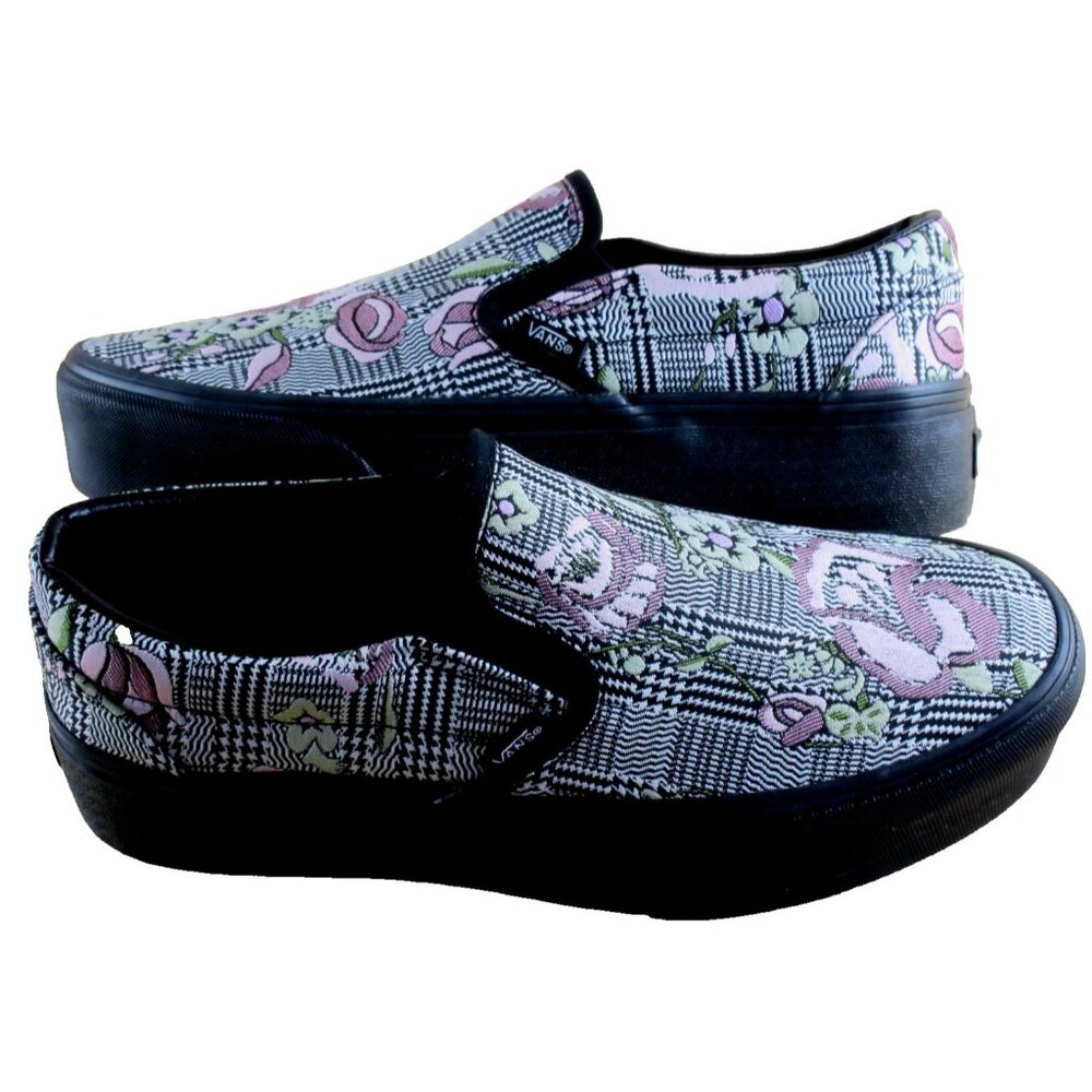 Vans Women's Classic Slip On Stackform Tapestry Floral Platform Shoes Size 9.5 - Picture 2 of 7